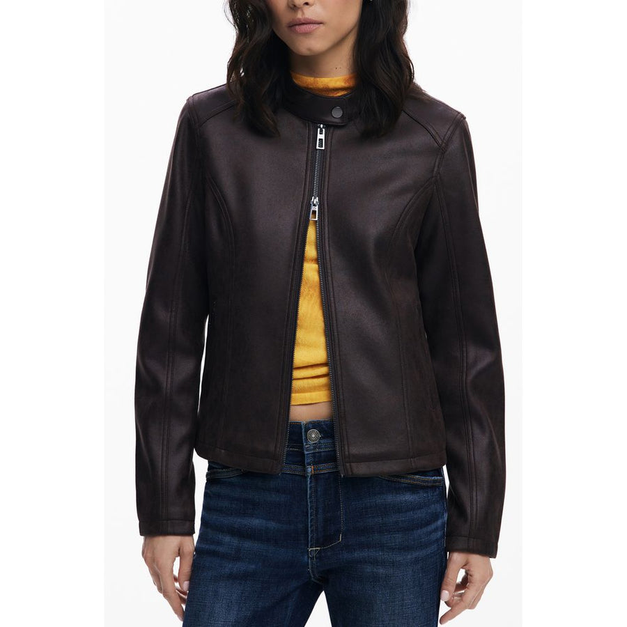 Brown Polyester Women's Jacket
