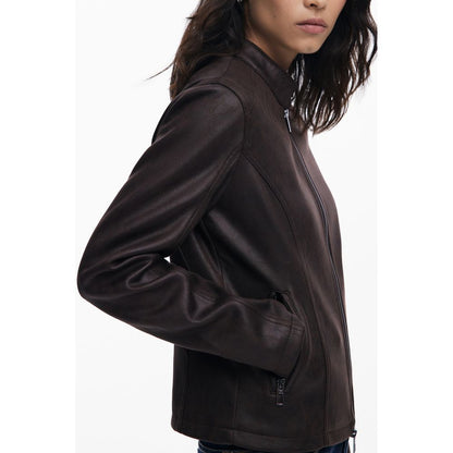 Brown Polyester Women's Jacket