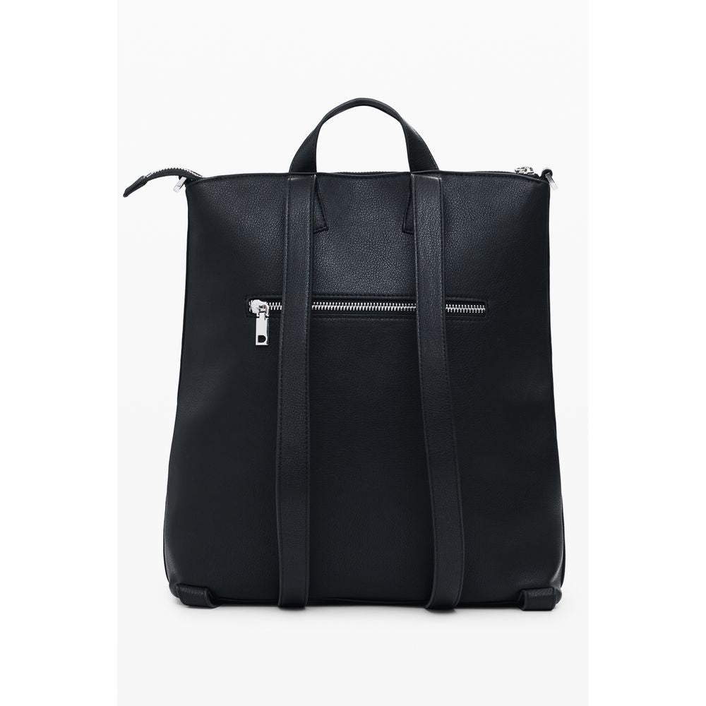 Black Polyethylene Women Backpack