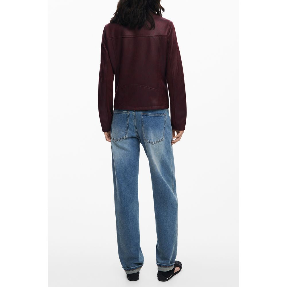 Red Polyester Women Jacket