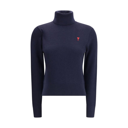 Blue Merino Wool Turtleneck