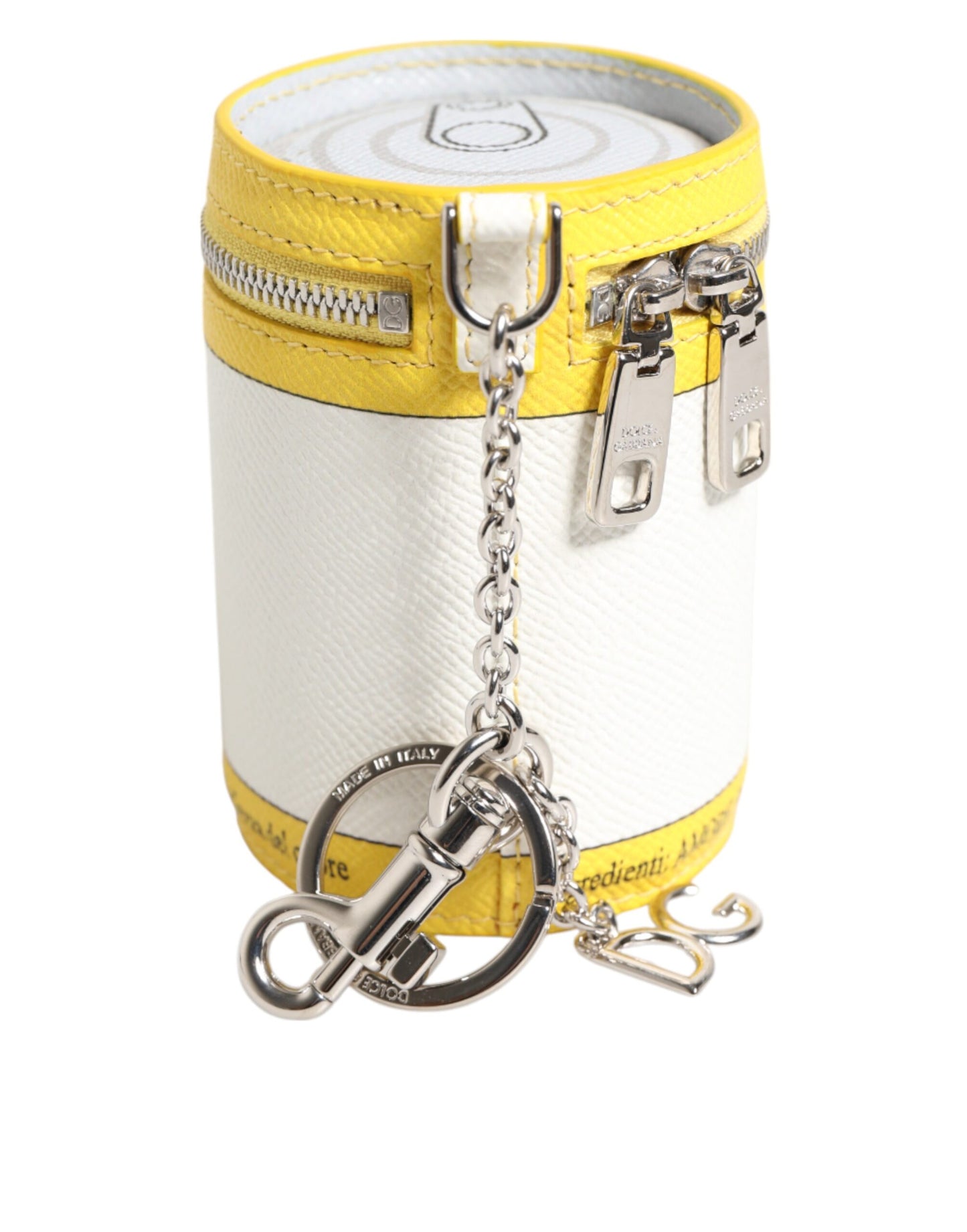 Amore Leather Yellow Bag Charm Coin Case Keychain Keyring