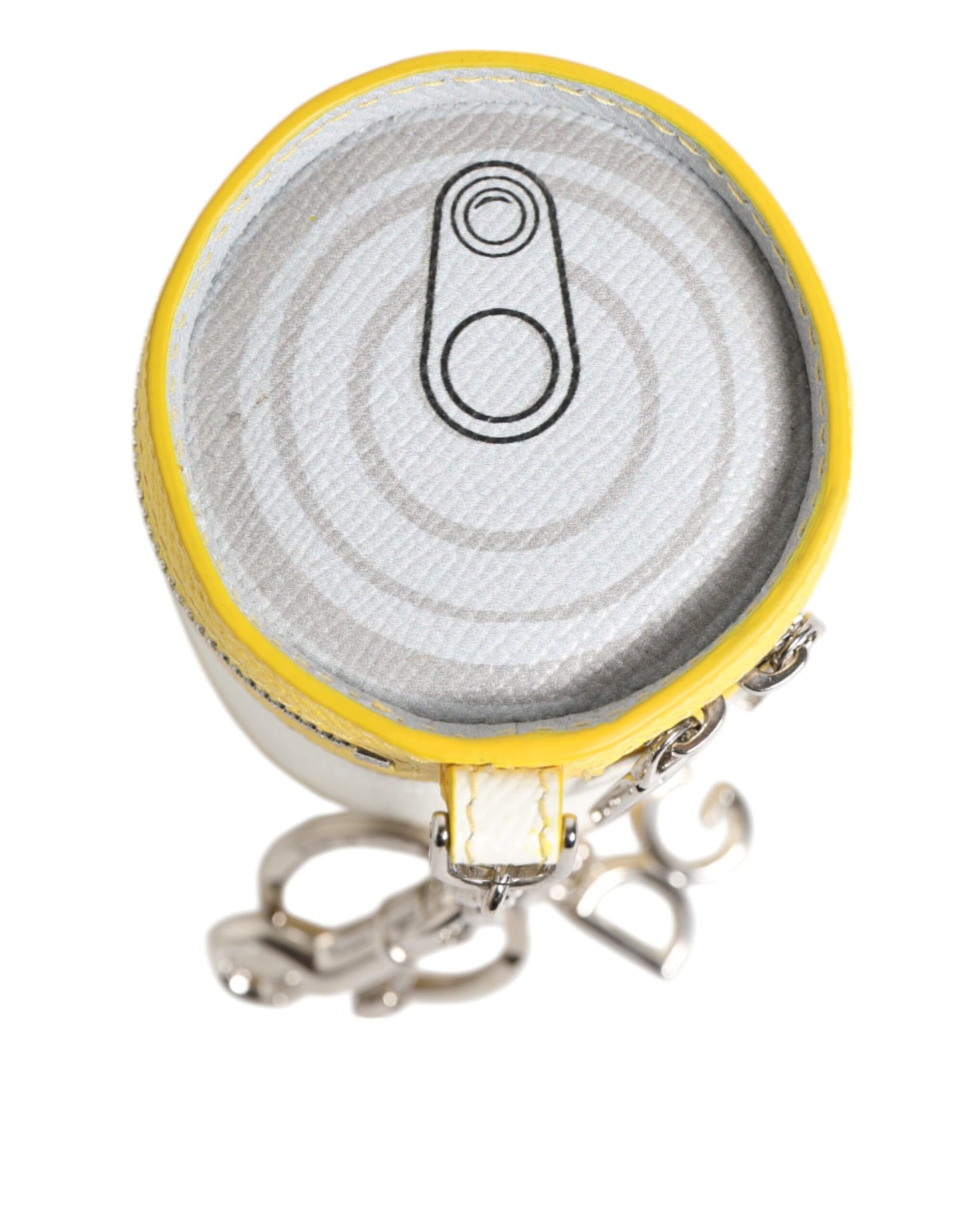 Amore Leather Yellow Bag Charm Coin Case Keychain Keyring