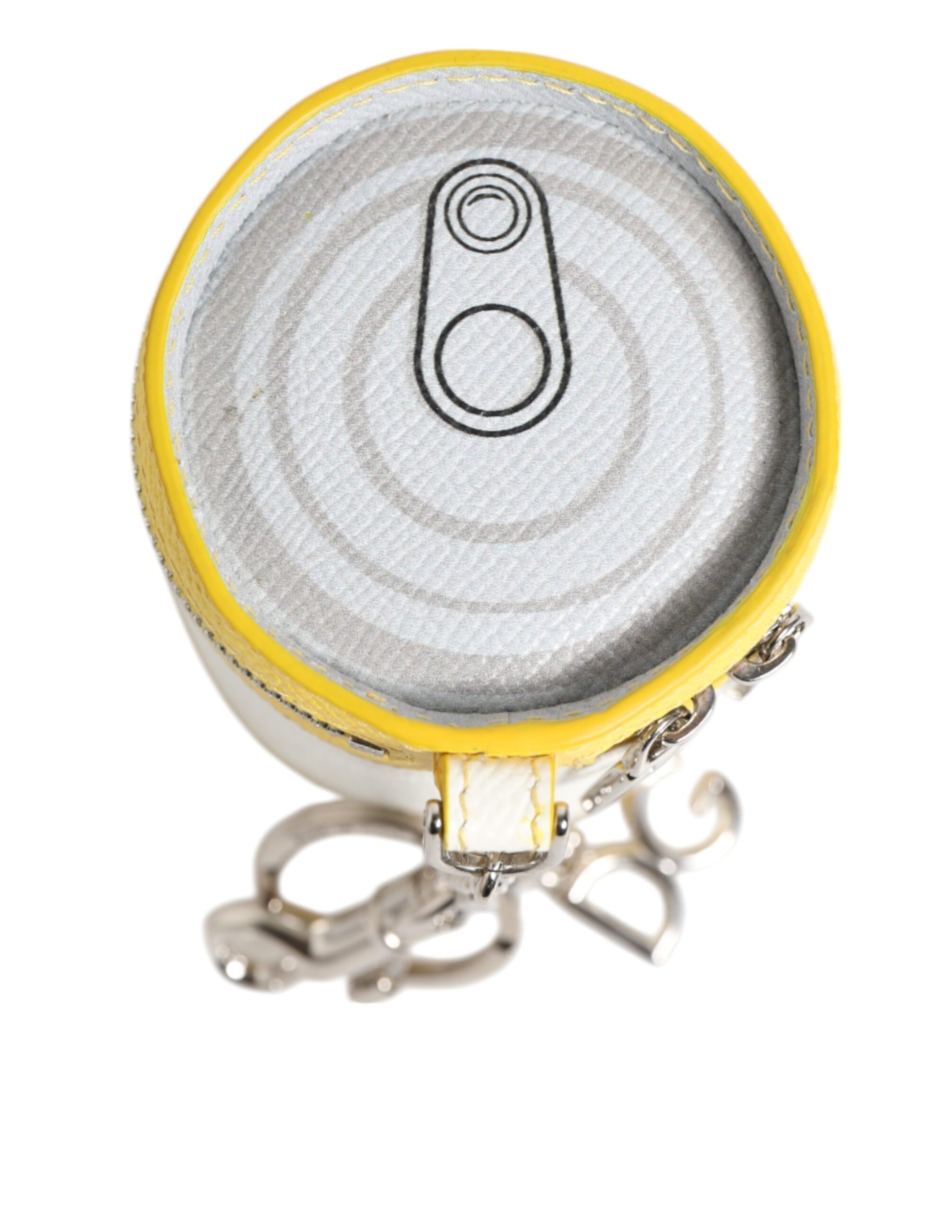 Amore Leather Yellow Bag Charm Coin Case Keychain Keyring