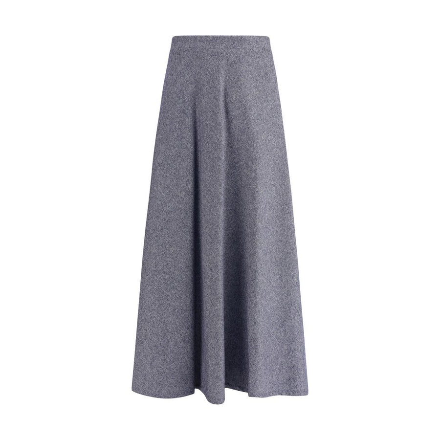Blue Cotton Midi Skirt