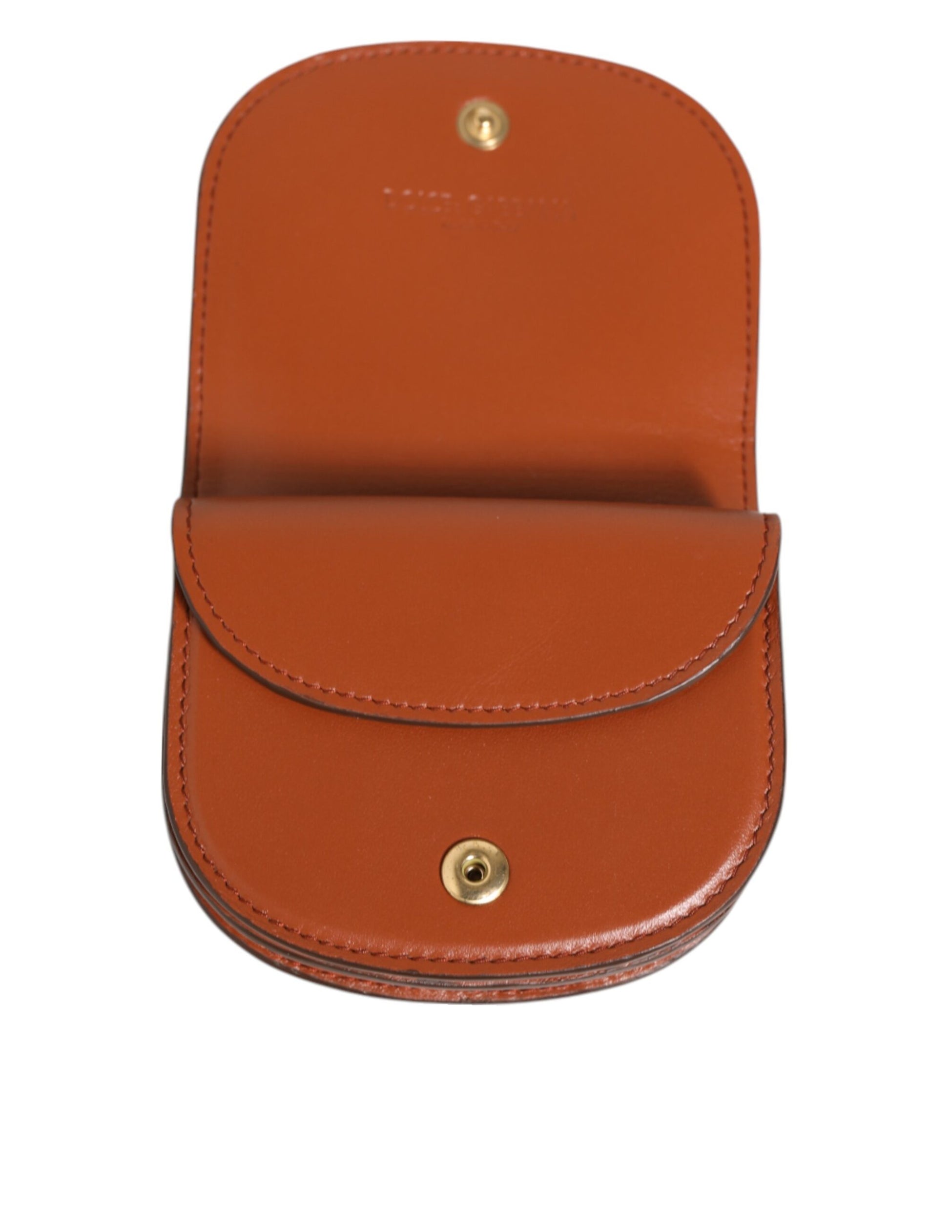 Brown Leopard Print Calf Leather Small Coin Purse Wallet