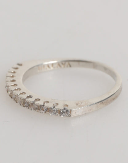 Sterling Silver 925 Band Pave CZ Crystal Eternity Ring