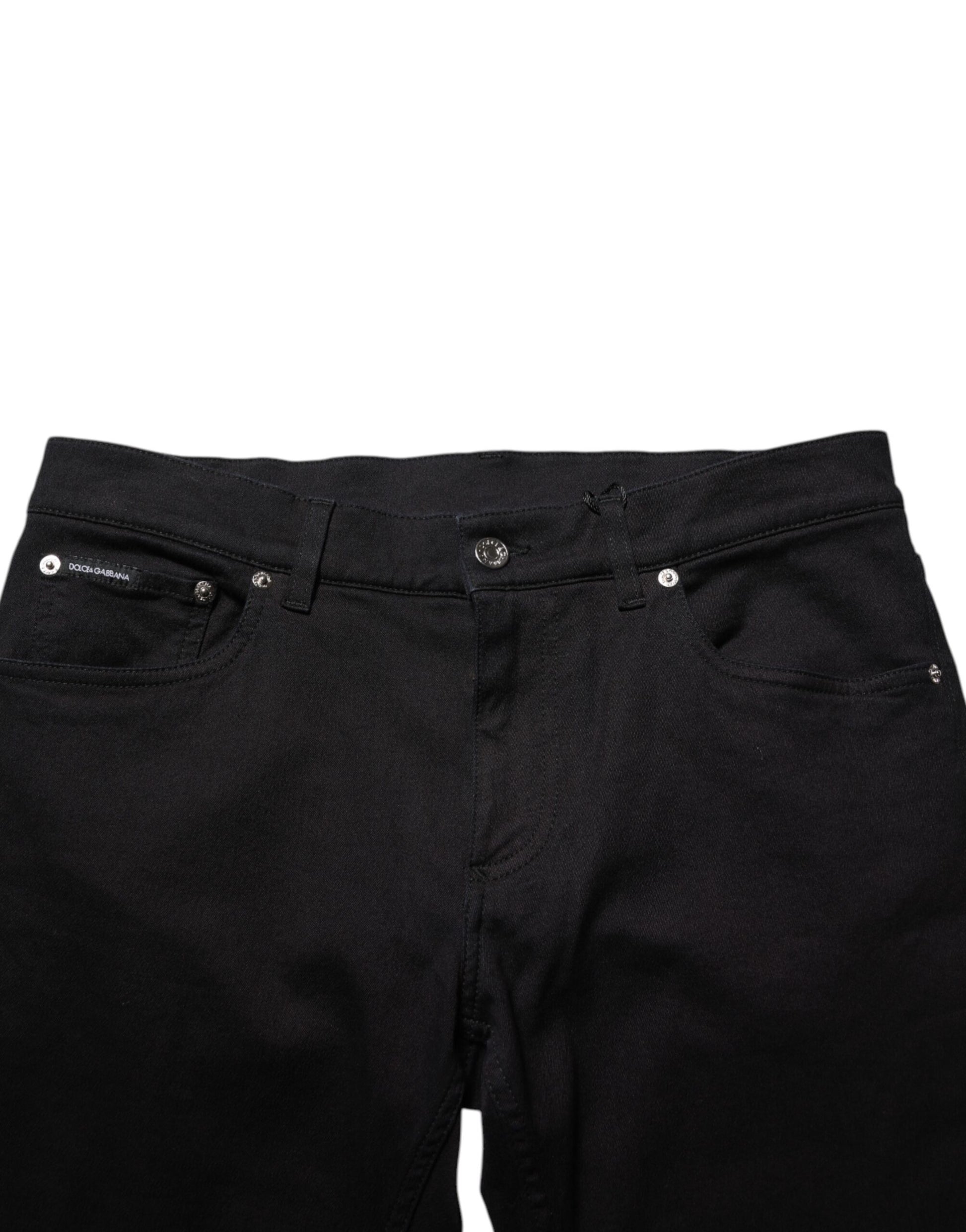 Black Cotton Blend Skinny Men Trouser Pants