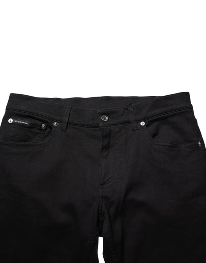 Black Cotton Blend Skinny Men Trouser Pants