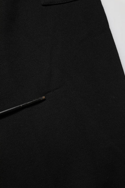 Black Cotton Blend Cargo Joggers Drawstring Pants