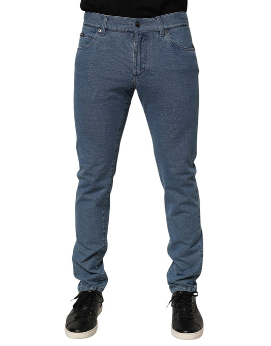 Blue Cotton Stretch Slim Fit Men Denim Jeans