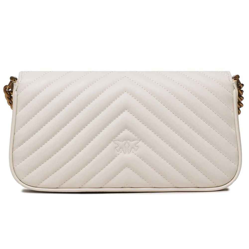 White Calfskin Women Crossbody Bag