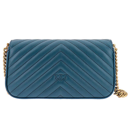 Blue Calfskin Women Crossbody Bag