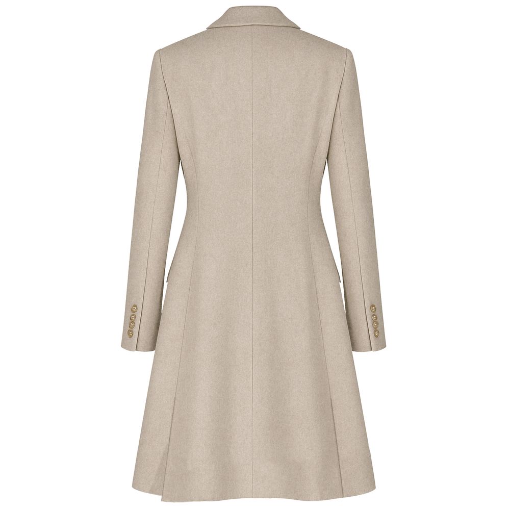 Beige Wool Women Coat