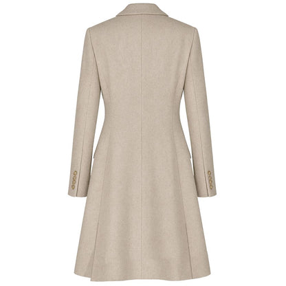Beige Wool Women Coat