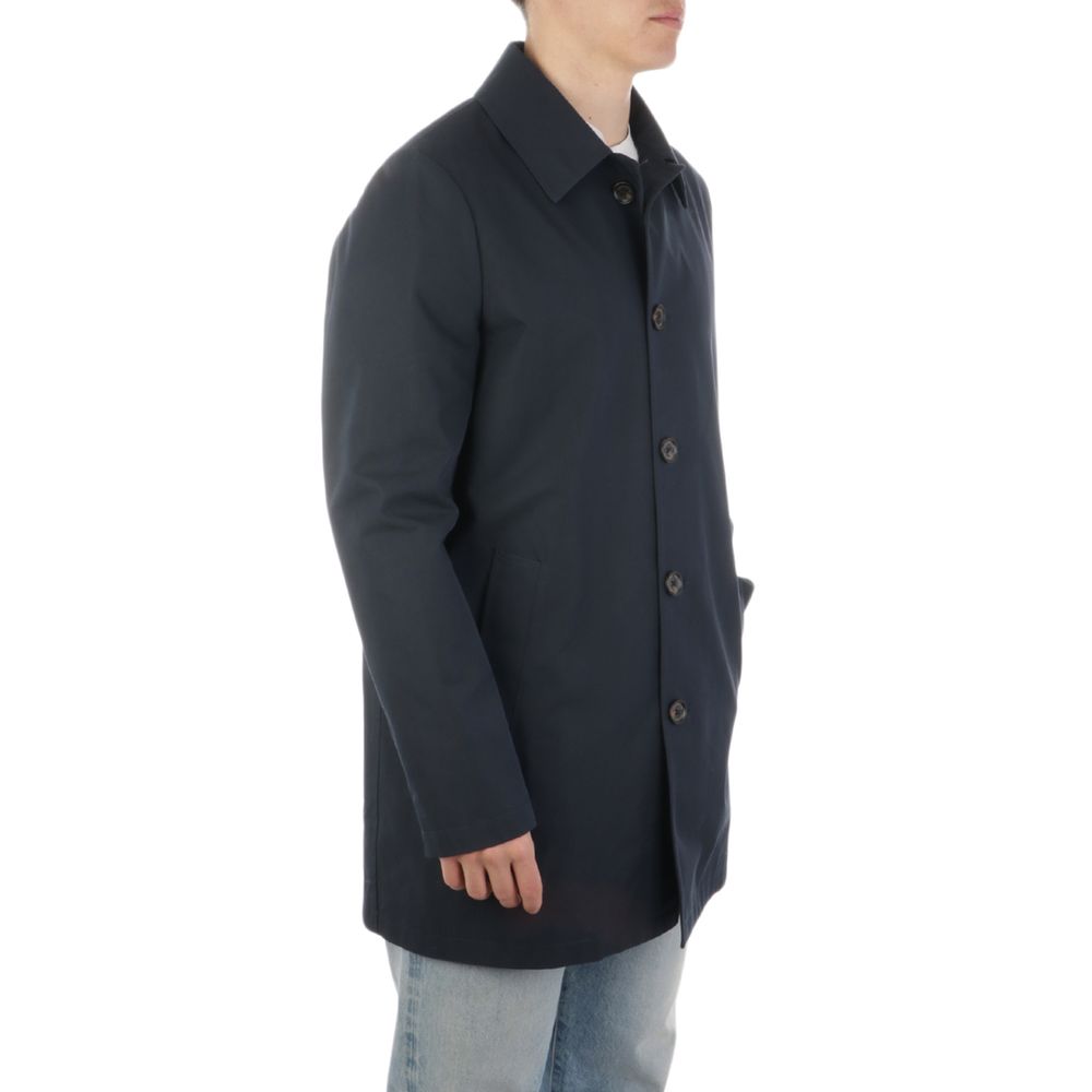 Black Cotton Mens Coat
