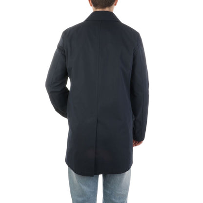 Black Cotton Mens Coat