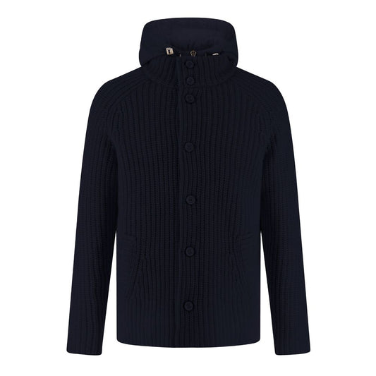 Blue Wool Men Bomber Jacket