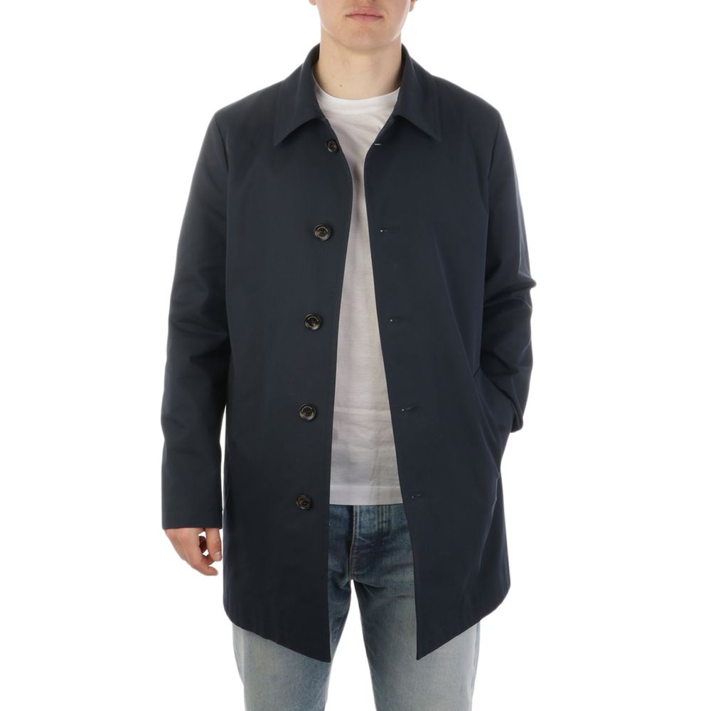 Black Cotton Mens Coat