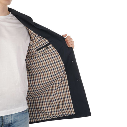 Black Cotton Mens Coat