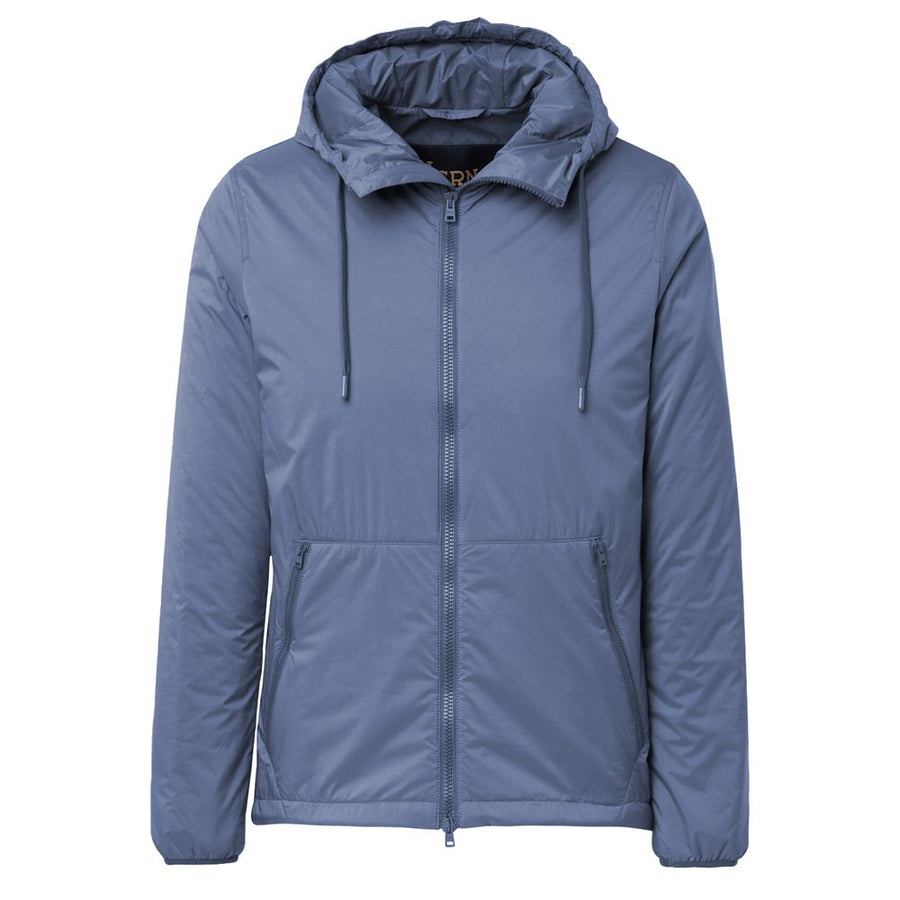 Blue Polyamide Men Jacket