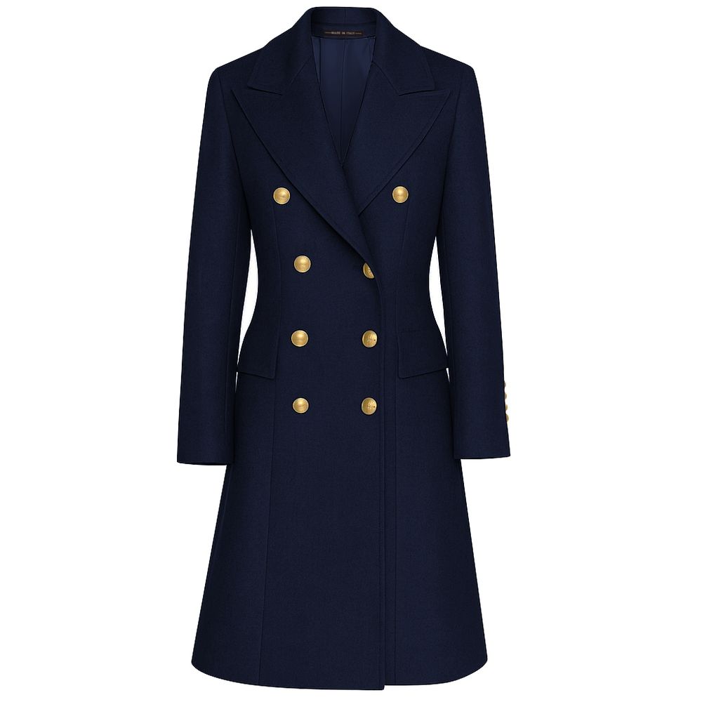 Blue Wool Women Coat
