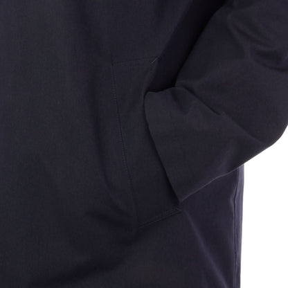 Blue Cotton Men Trench Coat