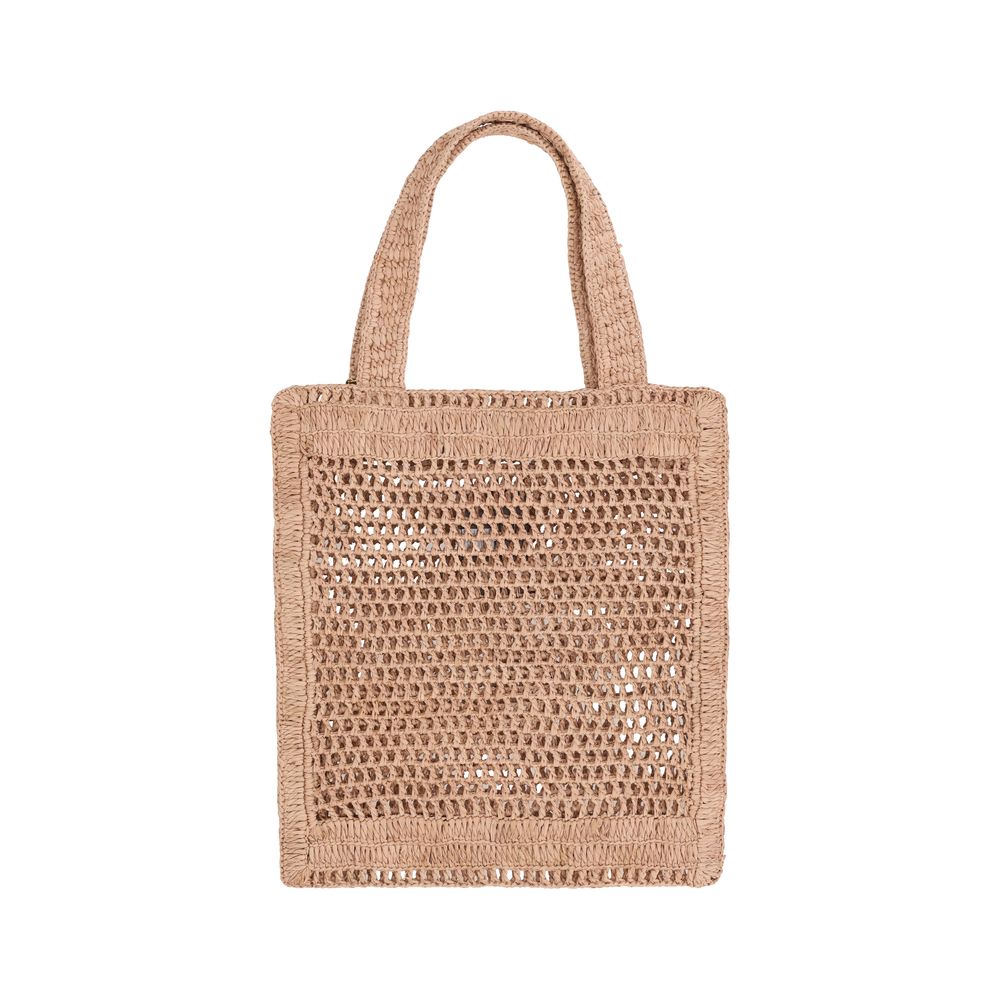 Brown Raffia Shoulder Bag