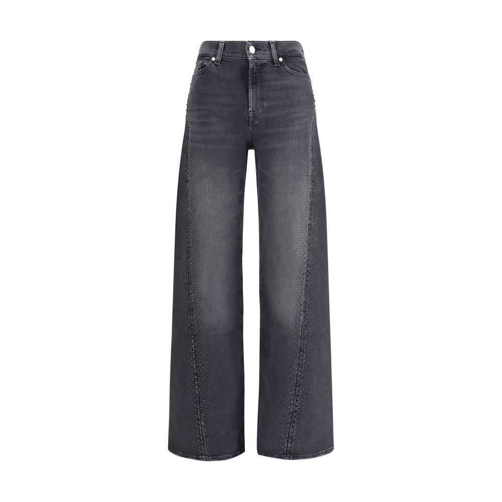 Black Cotton Straight-Leg Jeans