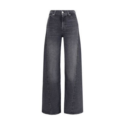 Black Cotton Straight-Leg Jeans