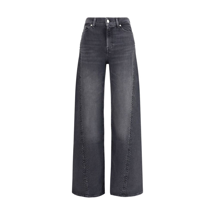 Black Cotton Straight-Leg Jeans