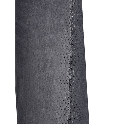 Black Cotton Straight-Leg Jeans