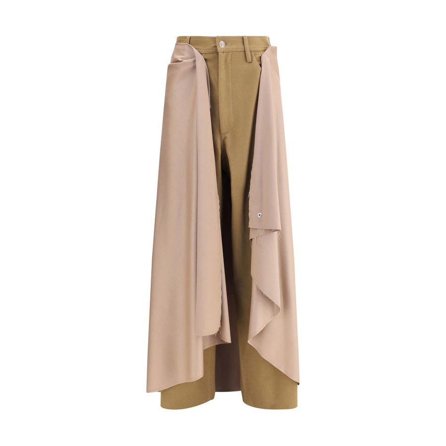 Beige Wool Athletic Pants