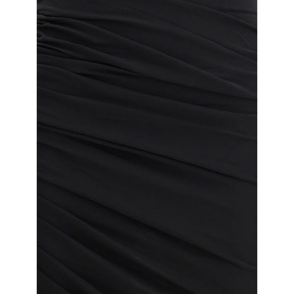 Black Acetate Casual Dress