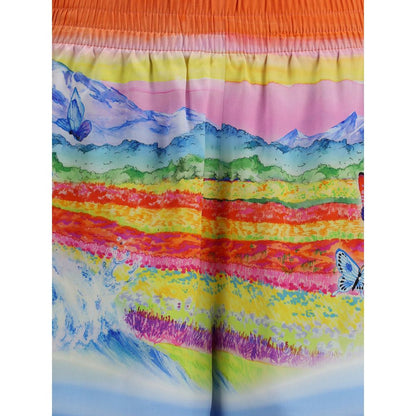 Multicolor Silk Bermuda Shorts