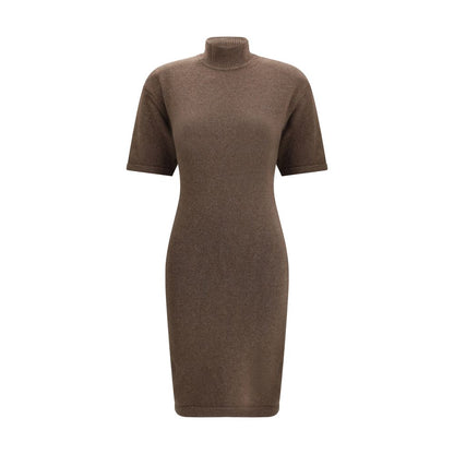 Brown Merino Wool Casual Dress