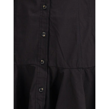 Black Cotton Casual Dress