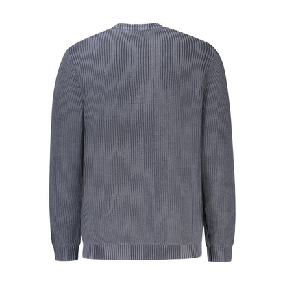 Blue Cotton Men Sweater