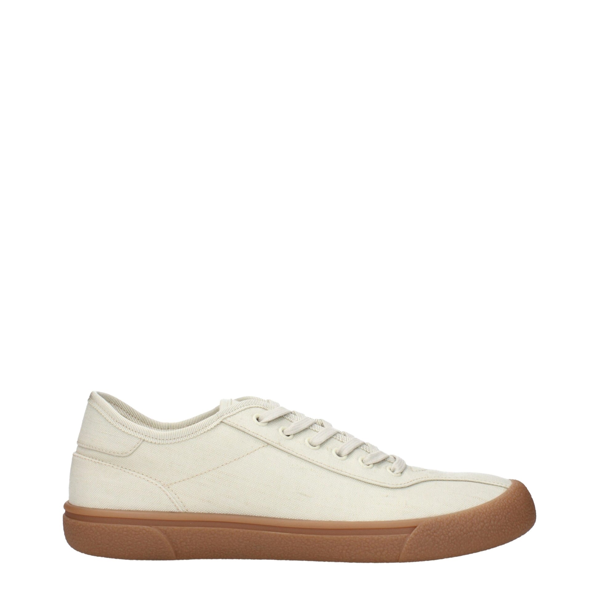 Beige Fabric Sneakers