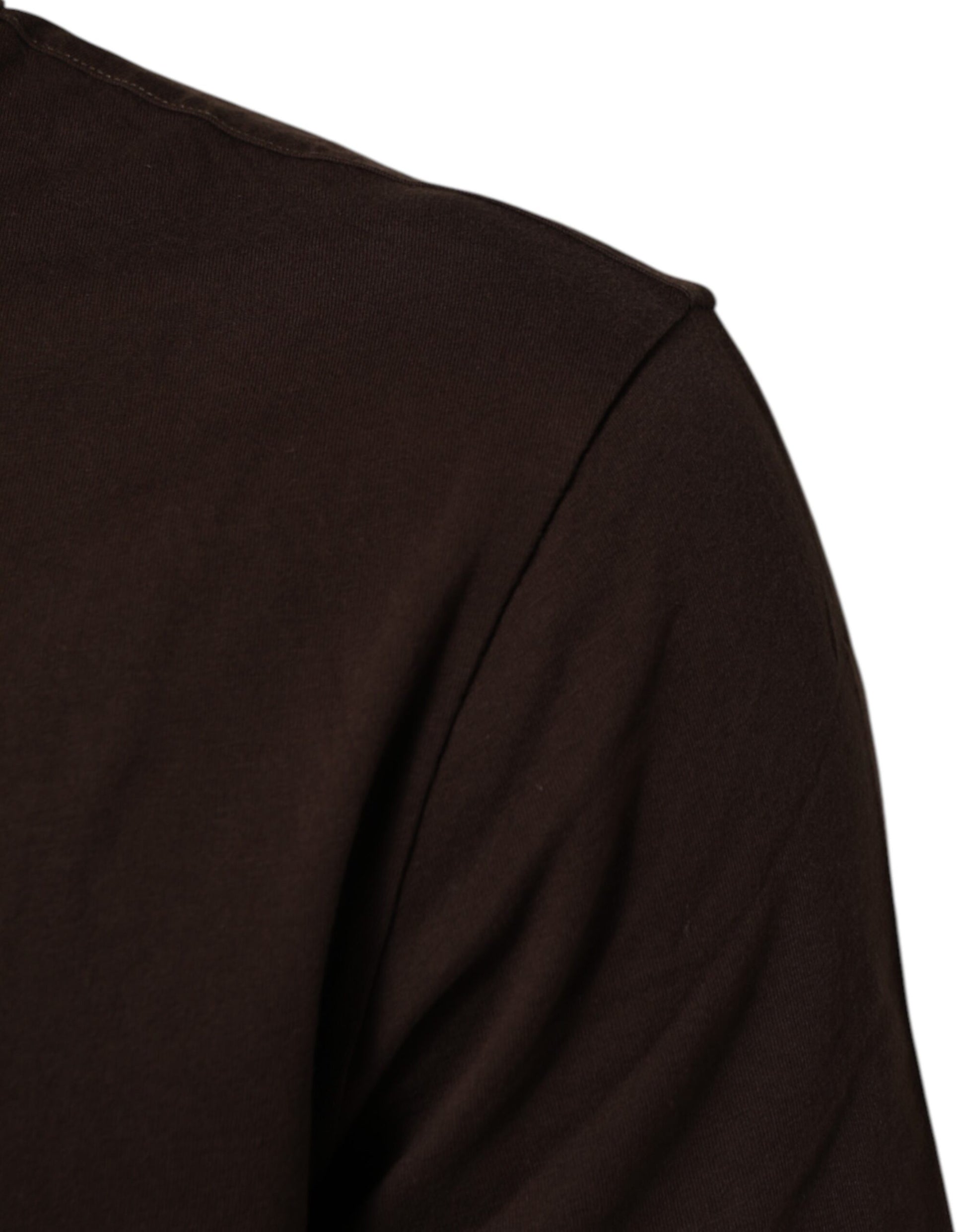 Brown Coin Laurel Print Men Crew Neck T-shirt