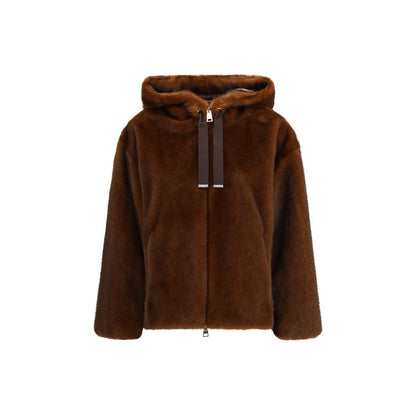 Hooded Jacket in eco-fur