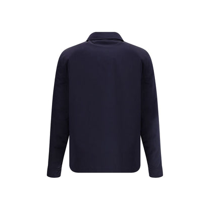 Blue Nylon Full-Length Jacket