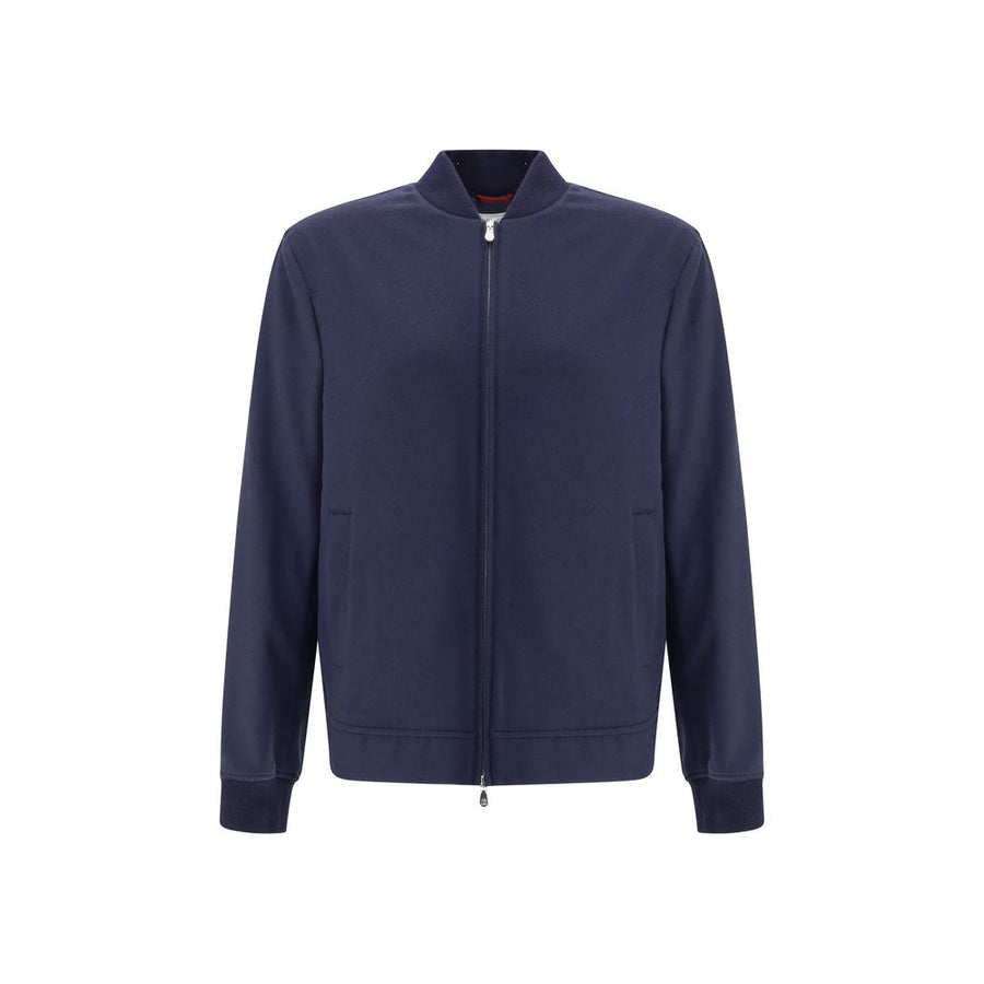 Blue Cashmere Bomber