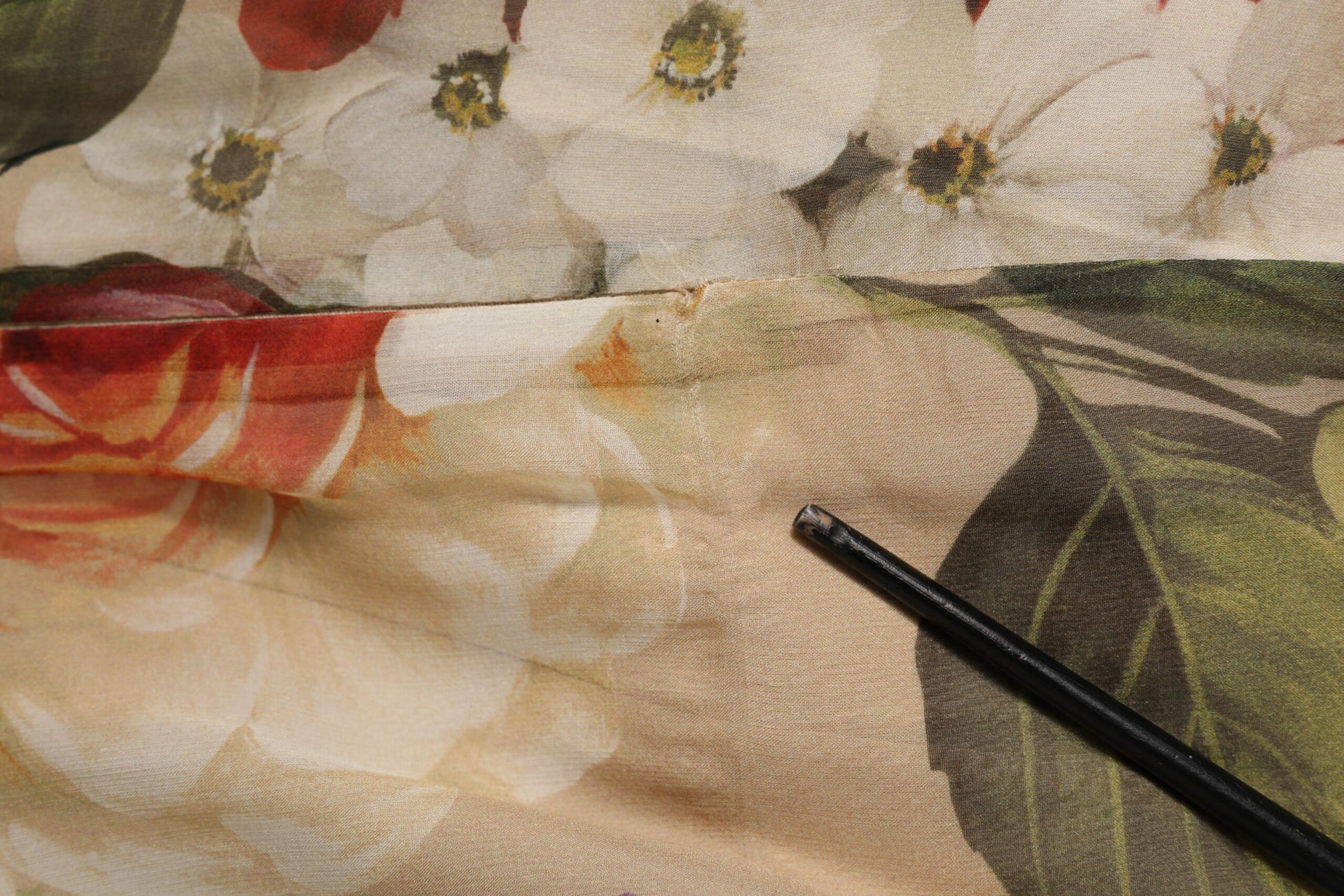 Beige Floral Sleeveless A-line Mini Dress