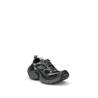 Black Polyethylene Athletic Sneakers