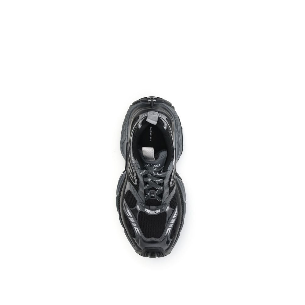 Black Polyethylene Athletic Sneakers