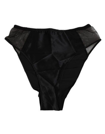 Black Silk Stretch High Waist Panty Underwear