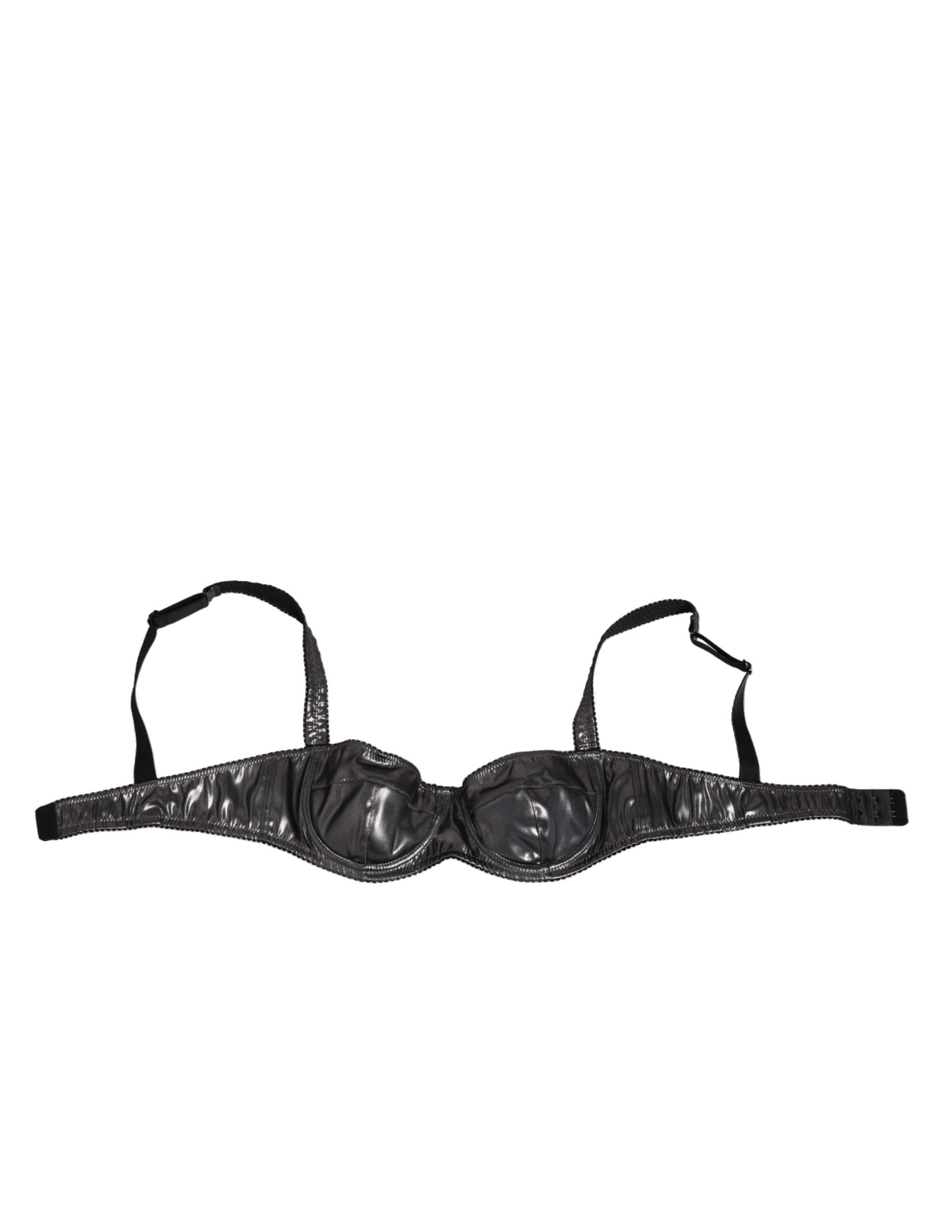 Black Acetate Stretch Balconette Bra Underwear