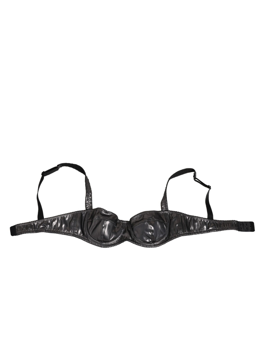 Black Acetate Stretch Balconette Bra Underwear