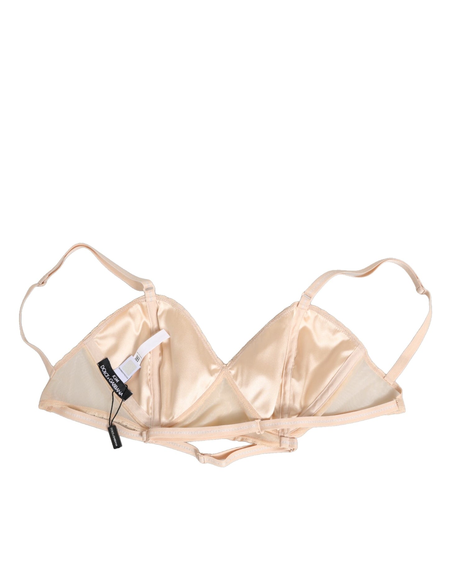 Beige Nylon Triangle Soft Cup Brassiere Underwear